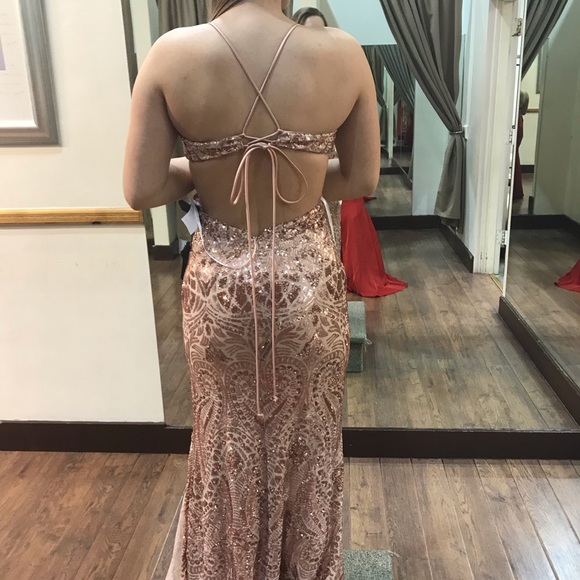 ROSE GOLD PROM DRESS - Picture 5 of 5